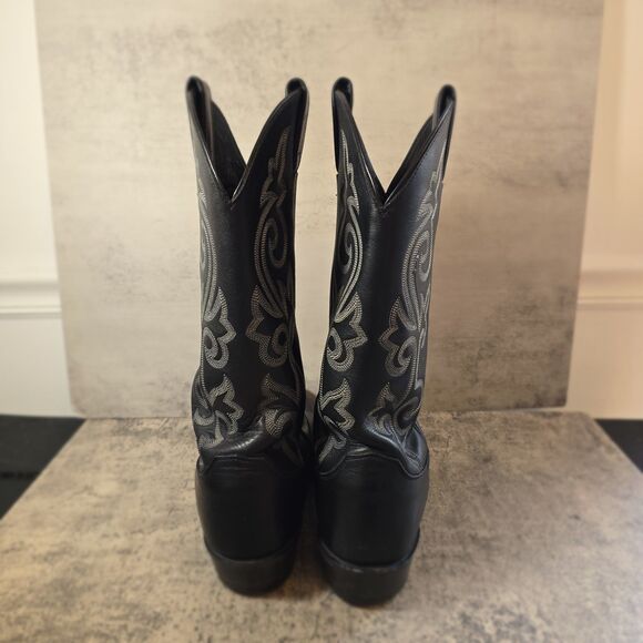 Classic Justin 1409 Black Leather London Calf Western Boots Men\'s Size 11 B main image 6